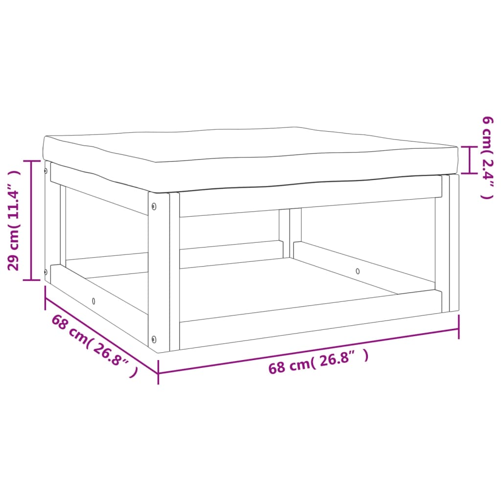 10-delige Loungeset met kussens massief hout taupe