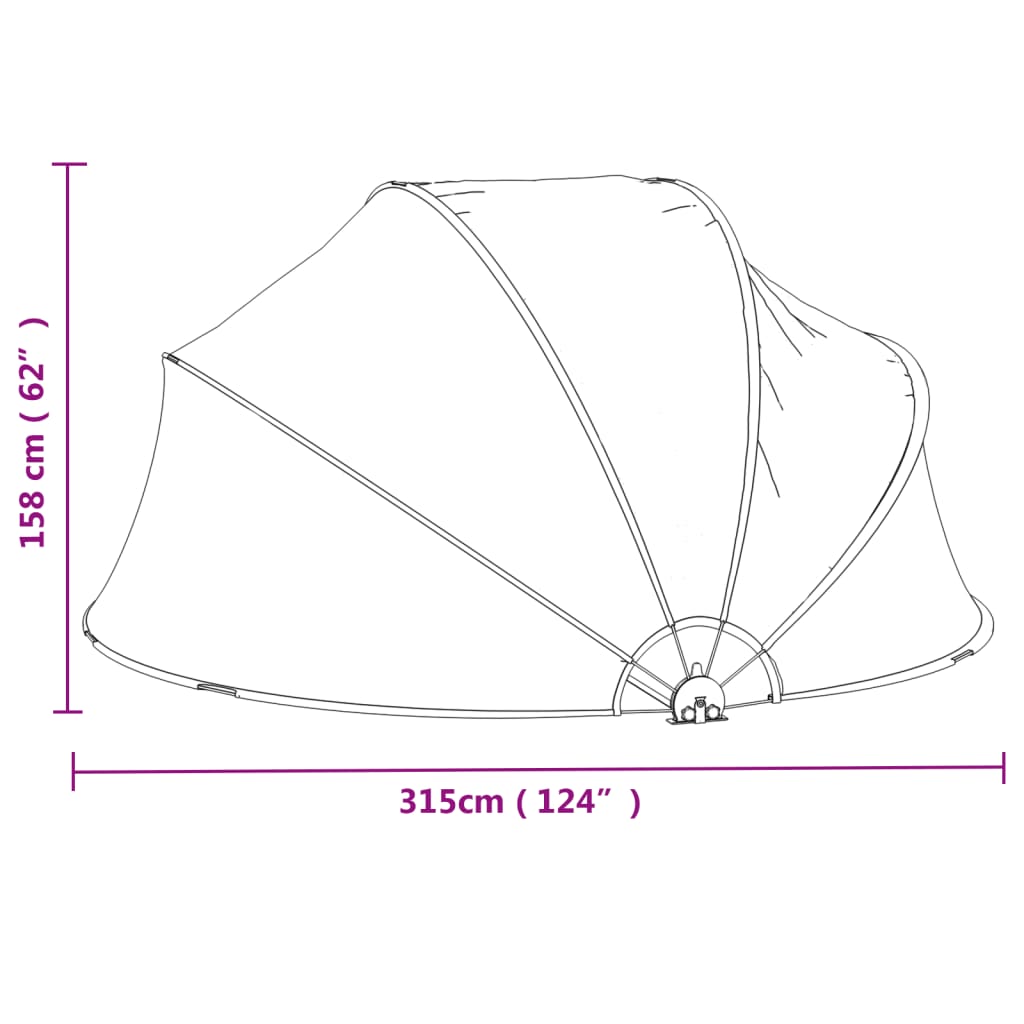 Zwembadoverkapping rond 315x158 cm PVC