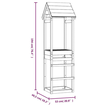 vidaXL Speeltoren 53x46,5x194 cm geïmpregneerd grenenhout