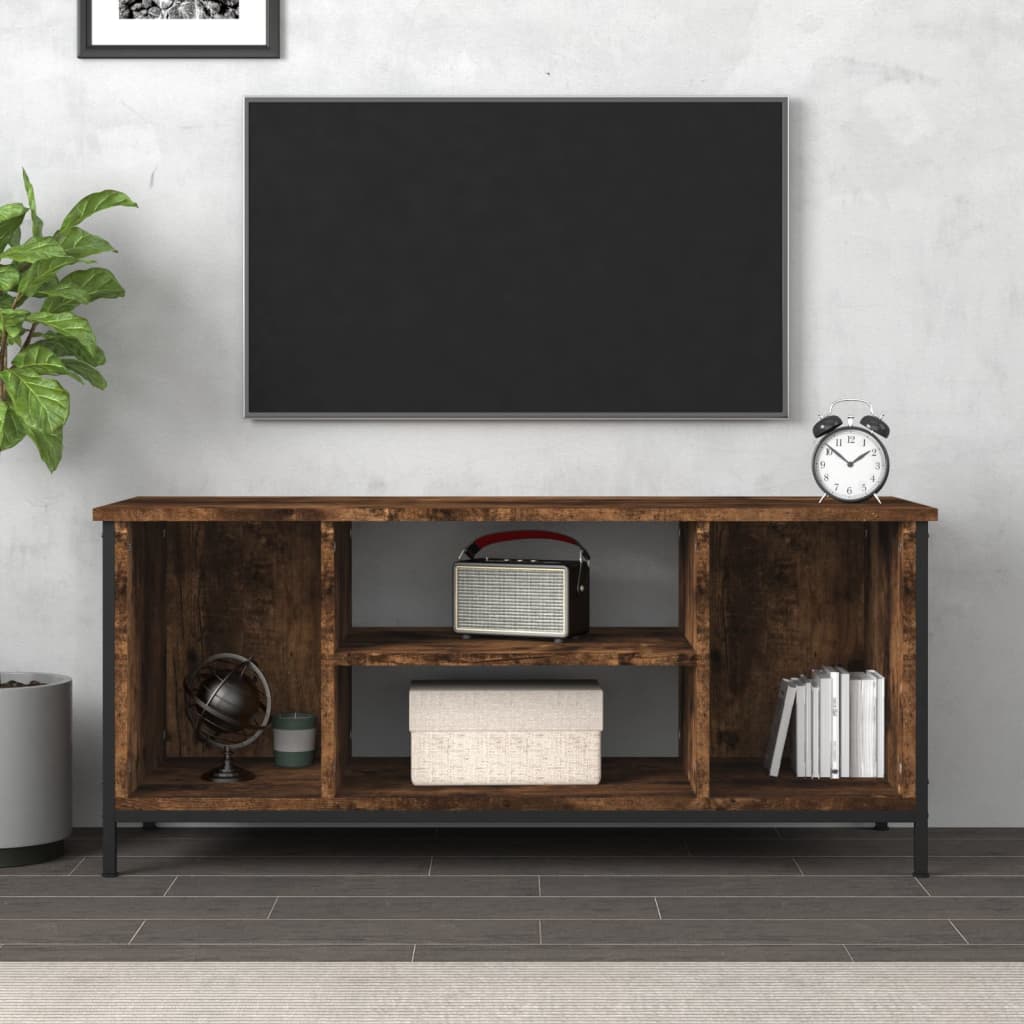 Tv-meubel 102x35x45 cm bewerkt hout gerookt eikenkleurig