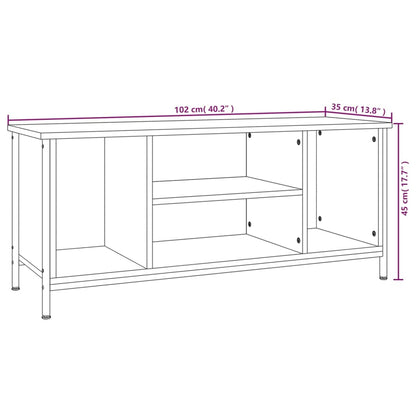 Tv-meubel 102x35x45 cm bewerkt hout grijs sonoma eikenkleurig