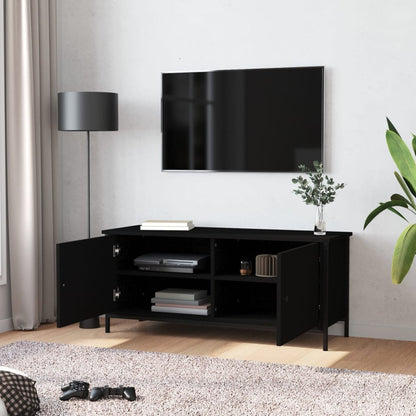 Tv-meubel 102x35x45 cm bewerkt hout zwart