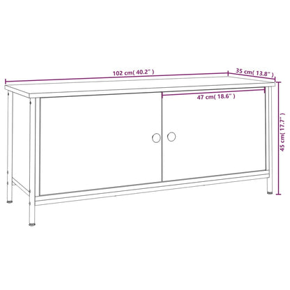 Tv-meubel 102x35x45 cm bewerkt hout zwart