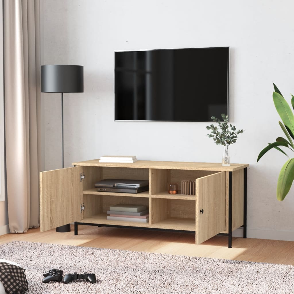 Tv-meubel 102x35x45 cm bewerkt hout sonoma eikenkleurig