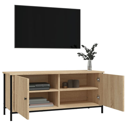 Tv-meubel 102x35x45 cm bewerkt hout sonoma eikenkleurig