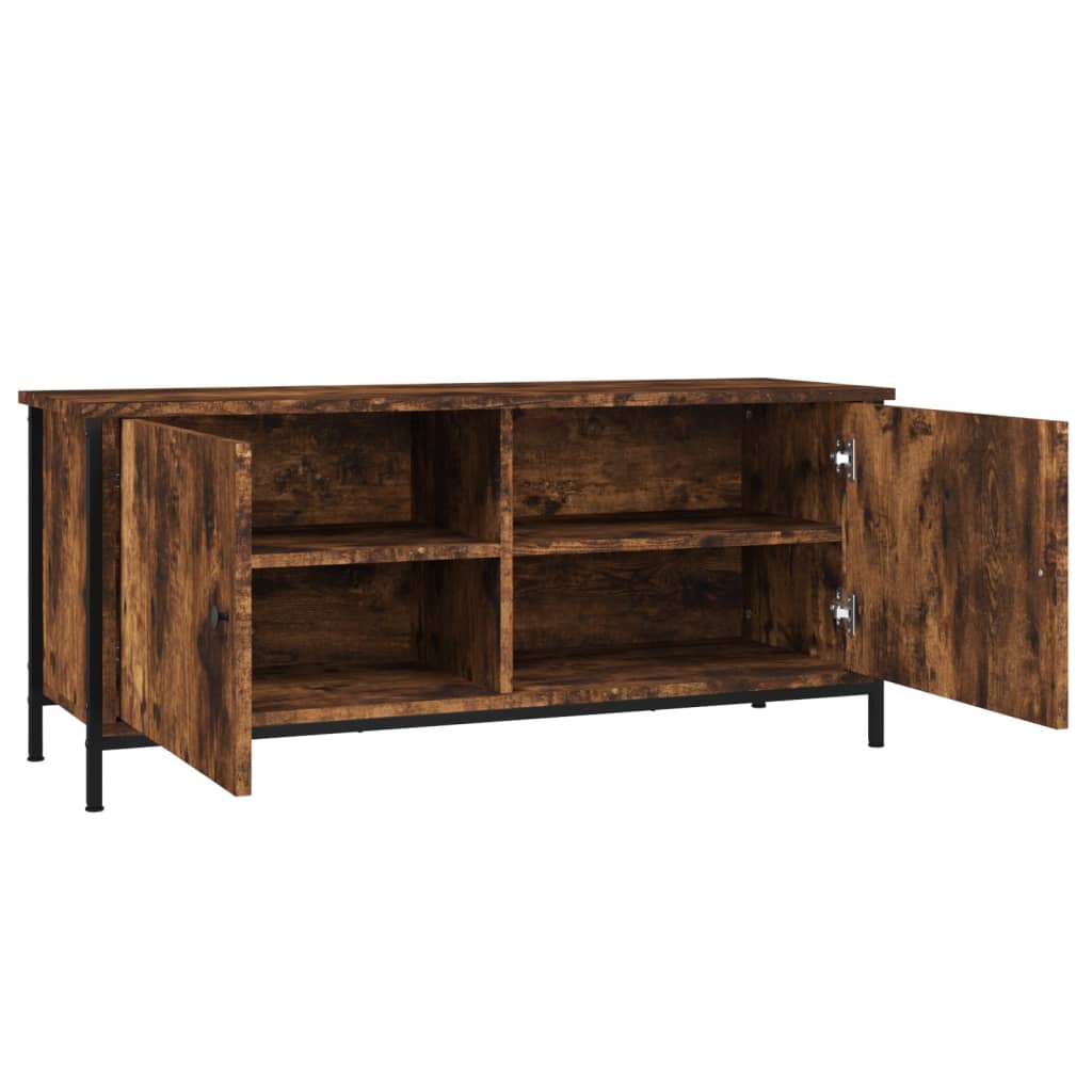 Tv-meubel 102x35x45 cm bewerkt hout gerookt eikenkleurig