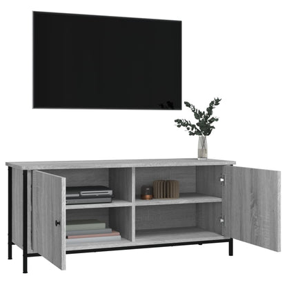 Tv-meubel 102x35x45 cm bewerkt hout grijs sonoma eikenkleurig