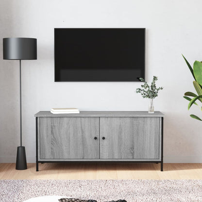 Tv-meubel 102x35x45 cm bewerkt hout grijs sonoma eikenkleurig