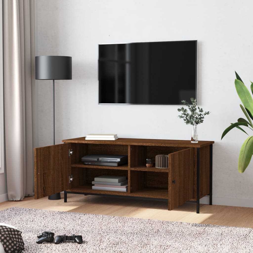 Tv-meubel 102x35x45 cm bewerkt hout sonoma eikenkleurig