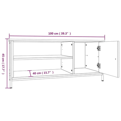 Tv-meubel 100x40x45 cm bewerkt hout sonoma eikenkleurig