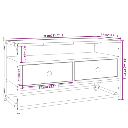 Tv-meubel 80x35x45 cm bewerkt hout zwart