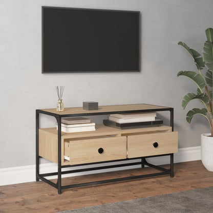 Tv-meubel 80x35x45 cm bewerkt hout sonoma eikenkleurig