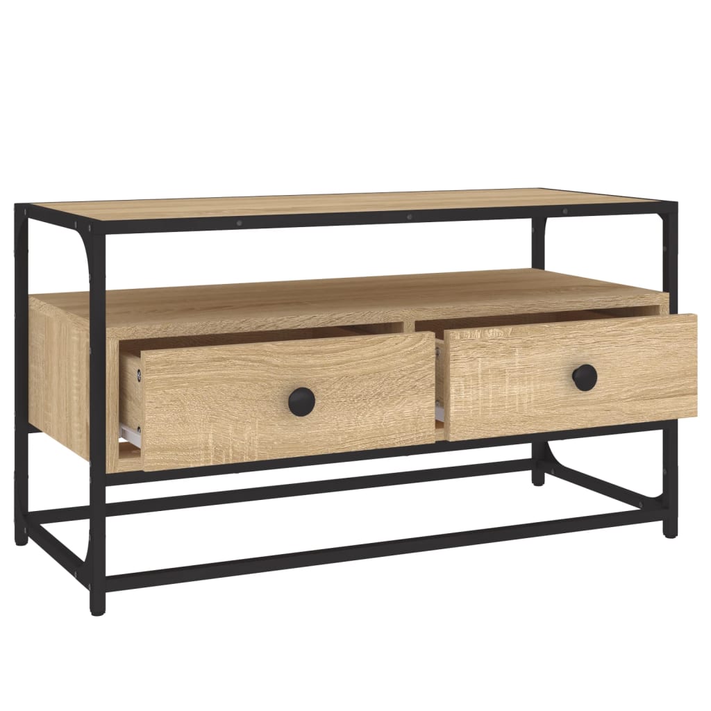 Tv-meubel 80x35x45 cm bewerkt hout sonoma eikenkleurig