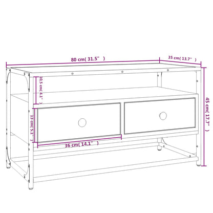 Tv-meubel 80x35x45 cm bewerkt hout sonoma eikenkleurig