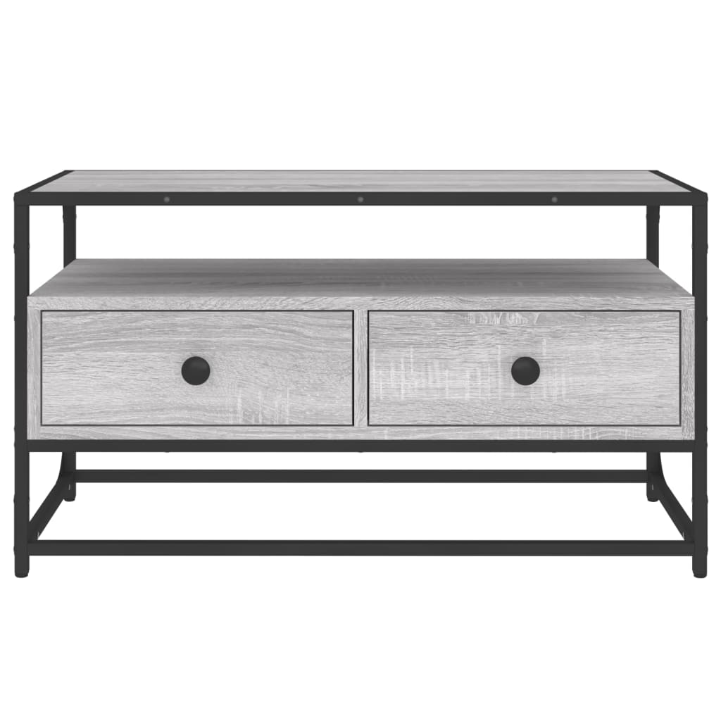 Tv-meubel 80x35x45 cm bewerkt hout grijs sonoma eikenkleurig