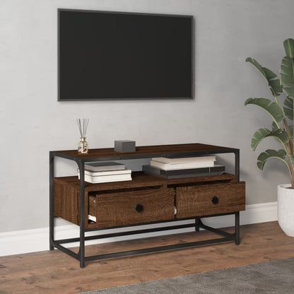 Tv-meubel 80x35x45 cm bewerkt hout bruin eikenkleur