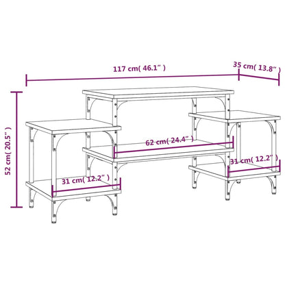 Tv-meubel 117x35x52 cm bewerkt hout sonoma eikenkleurig