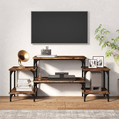 Tv-meubel 117x35x52 cm bewerkt hout gerookt eikenkleurig