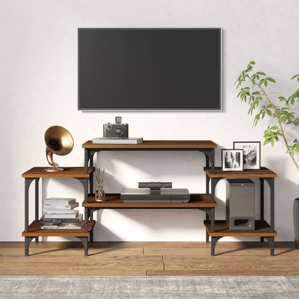 Tv-meubel 117x35x52 cm bewerkt hout bruin eikenkleur