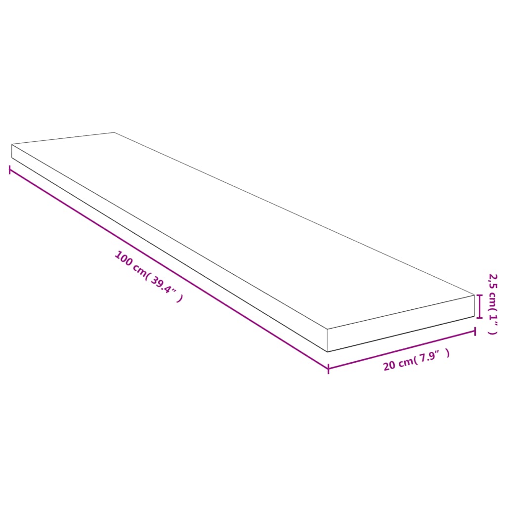 Wandschap 100x20x2,5 cm bamboe