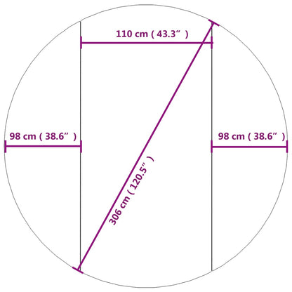 Zwembadgrondzeil Ø306 cm polyester geotextiel lichtgrijs