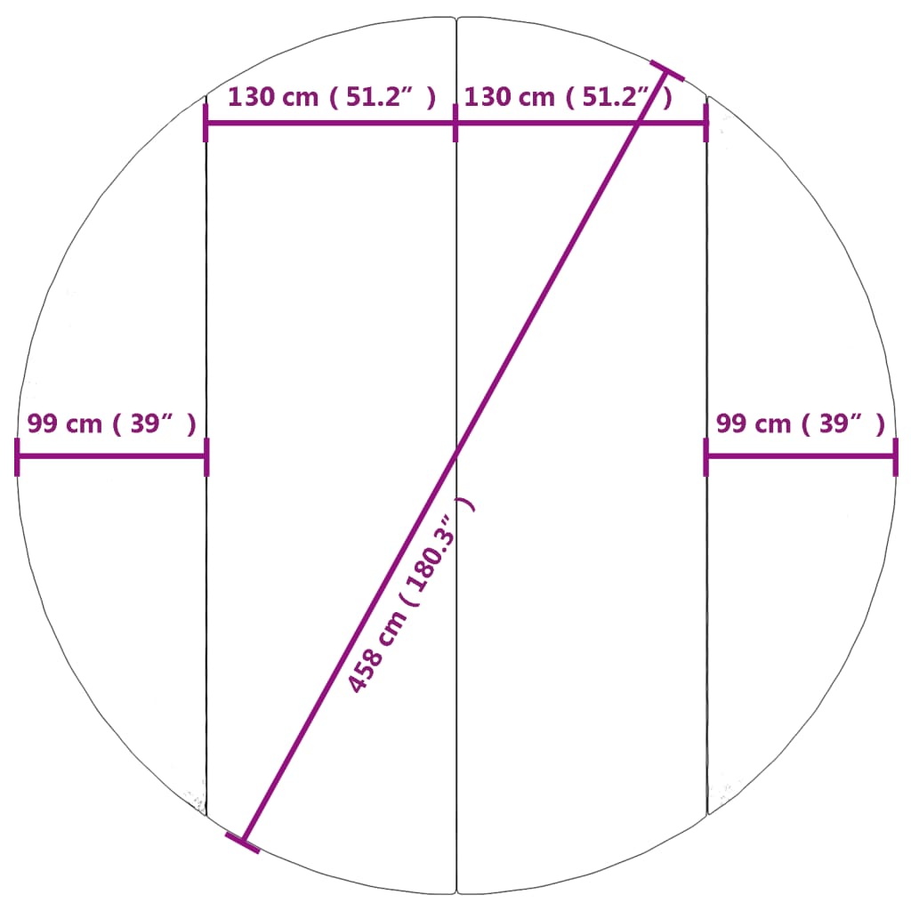 Zwembadgrondzeil Ø458 cm polyester geotextiel lichtgrijs