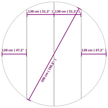 Zwembadgrondzeil Ø500 cm polyester geotextiel lichtgrijs