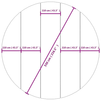 Zwembadgrondzeil Ø550 cm polyester geotextiel lichtgrijs