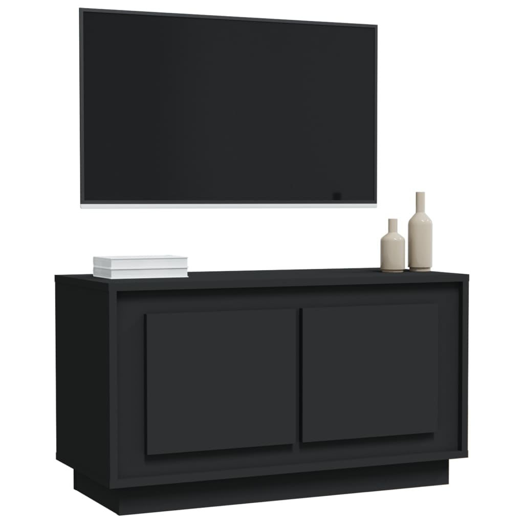 Tv-meubel 80x35x45 cm bewerkt hout zwart