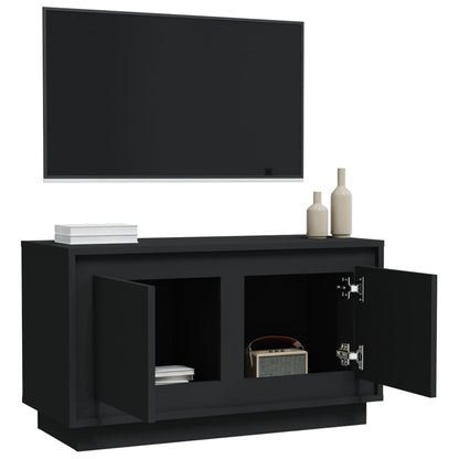 Tv-meubel 80x35x45 cm bewerkt hout zwart