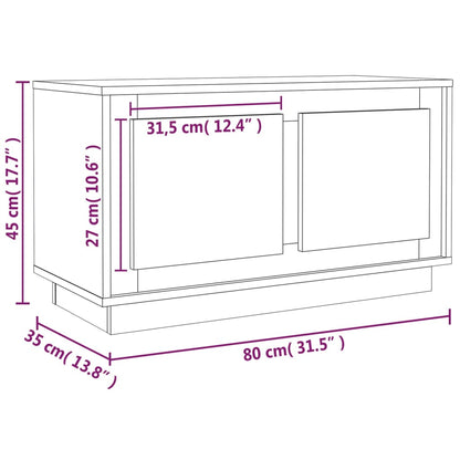 Tv-meubel 80x35x45 cm bewerkt hout zwart