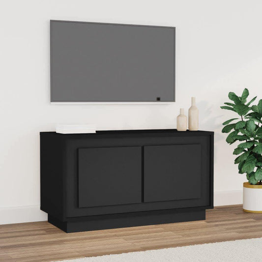 Tv-meubel 80x35x45 cm bewerkt hout zwart