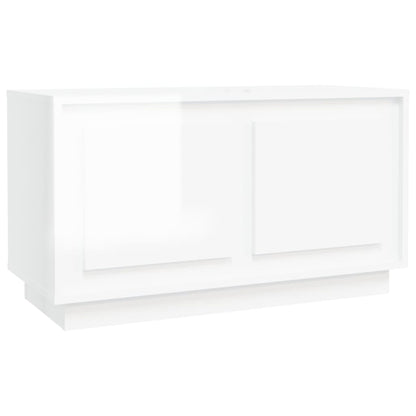 Tv-meubel 80x35x45 cm bewerkt hout hoogglans wit