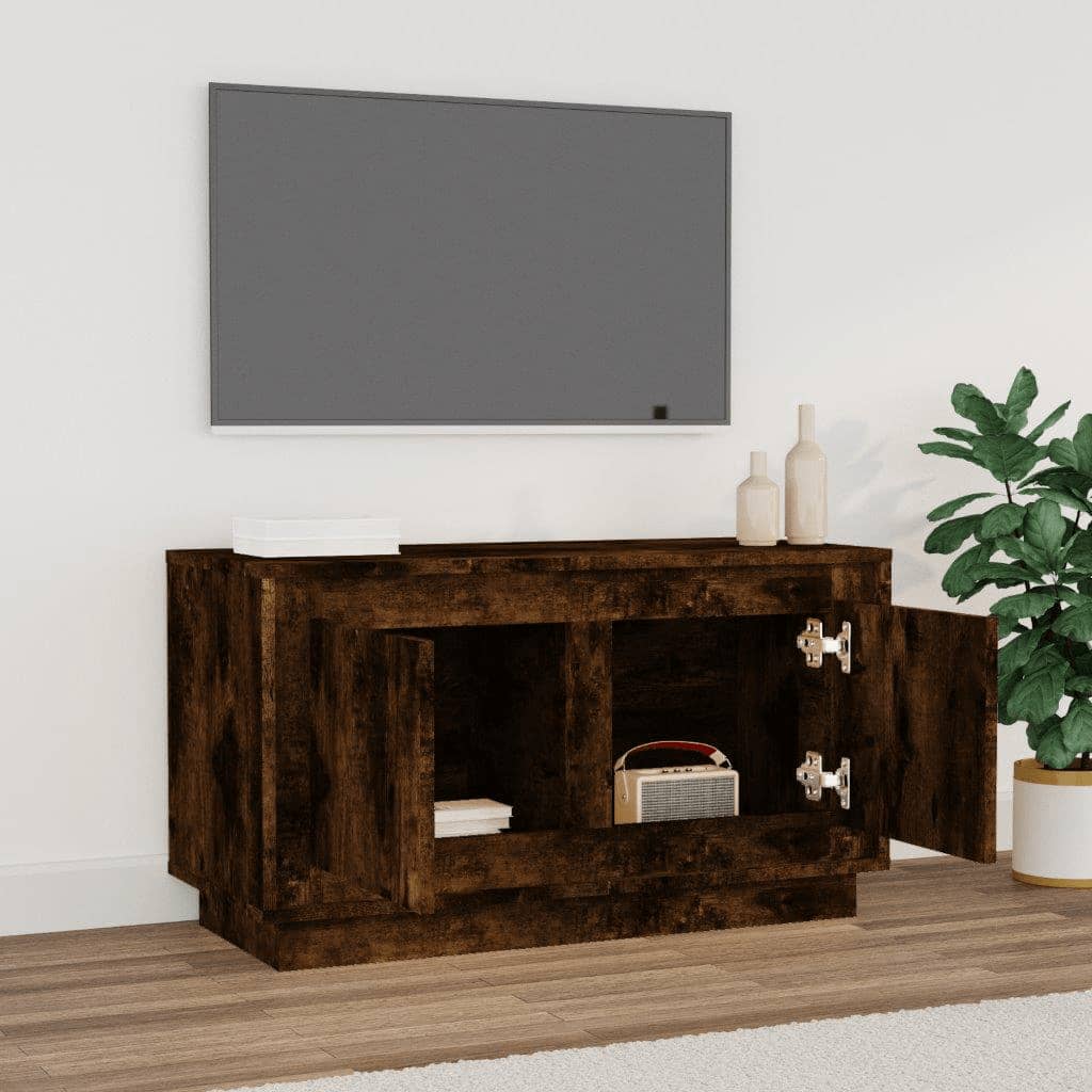 Tv-meubel 80x35x45 cm bewerkt hout gerookt eikenkleurig