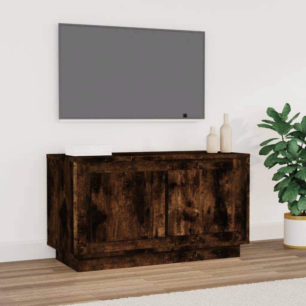 Tv-meubel 80x35x45 cm bewerkt hout gerookt eikenkleurig