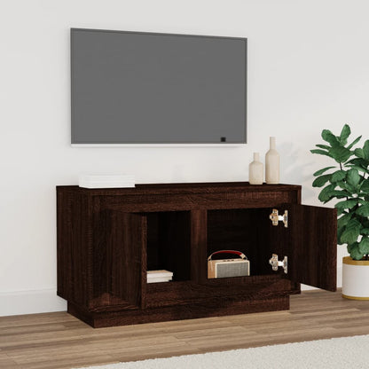 Tv-meubel 80x35x45 cm bewerkt hout bruin eikenkleur