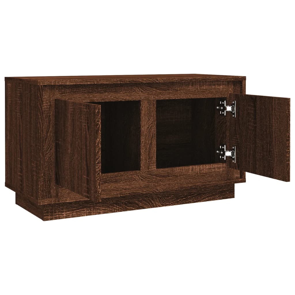 Tv-meubel 80x35x45 cm bewerkt hout bruin eikenkleur