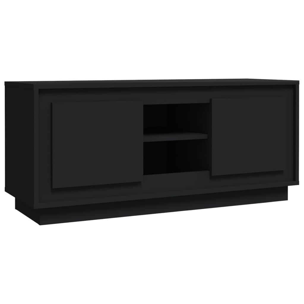 Tv-meubel 102x35x45 cm bewerkt hout zwart