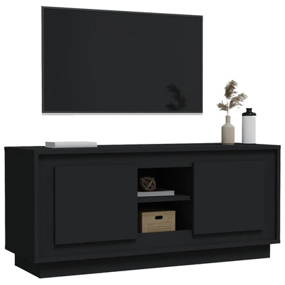 Tv-meubel 102x35x45 cm bewerkt hout zwart