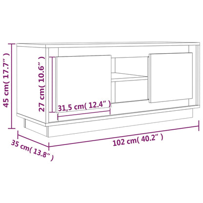 Tv-meubel 102x35x45 cm bewerkt hout zwart