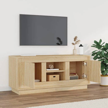 Tv-meubel 102x35x45 cm bewerkt hout sonoma eikenkleurig