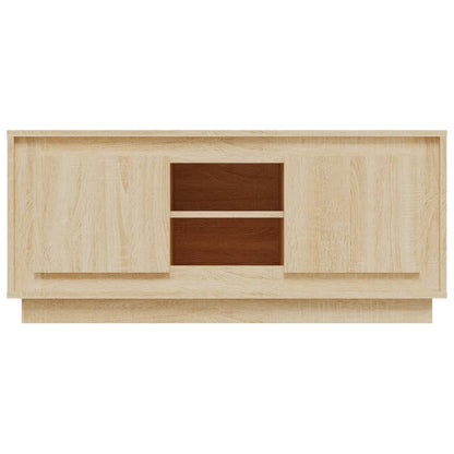 Tv-meubel 102x35x45 cm bewerkt hout sonoma eikenkleurig