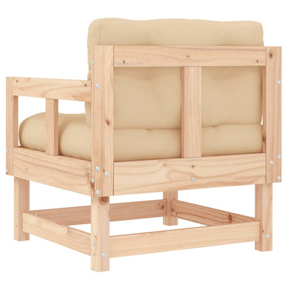 Tuinstoelen 2 st met kussens massief grenenhout