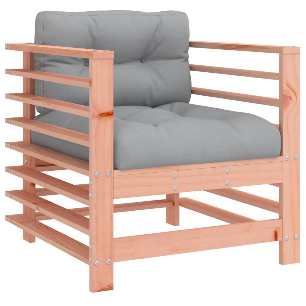 Tuinstoelen 2 st met kussens massief douglashout