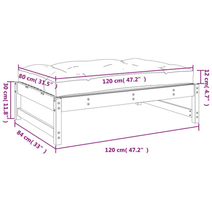 Tuinvoetenbank 120x80 cm massief grenenhout