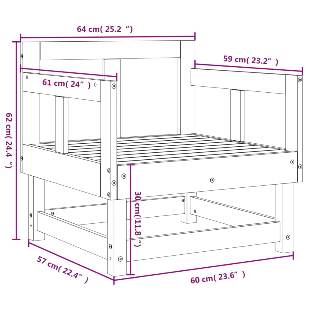 Tuinstoelen 2 st massief grenenhout grijs