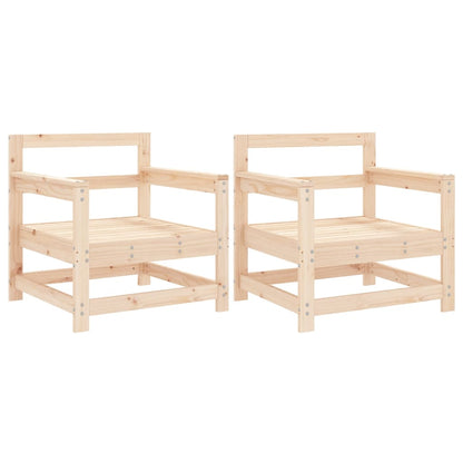 Tuinstoelen 2 st massief grenenhout