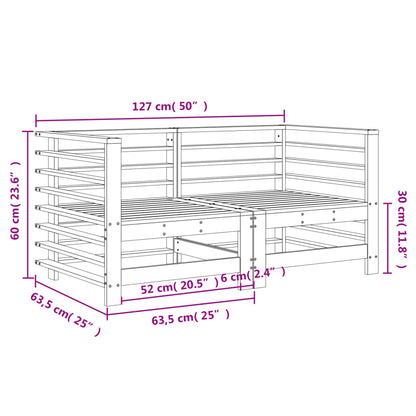 Tuinhoekbanken 2 st massief grenenhout wit