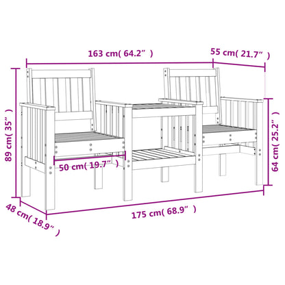 Tuinbank met tafel 2-zits massief grenenhout