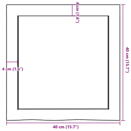 Wandschap 40x40x(2-6) cm onbehandeld massief eikenhout